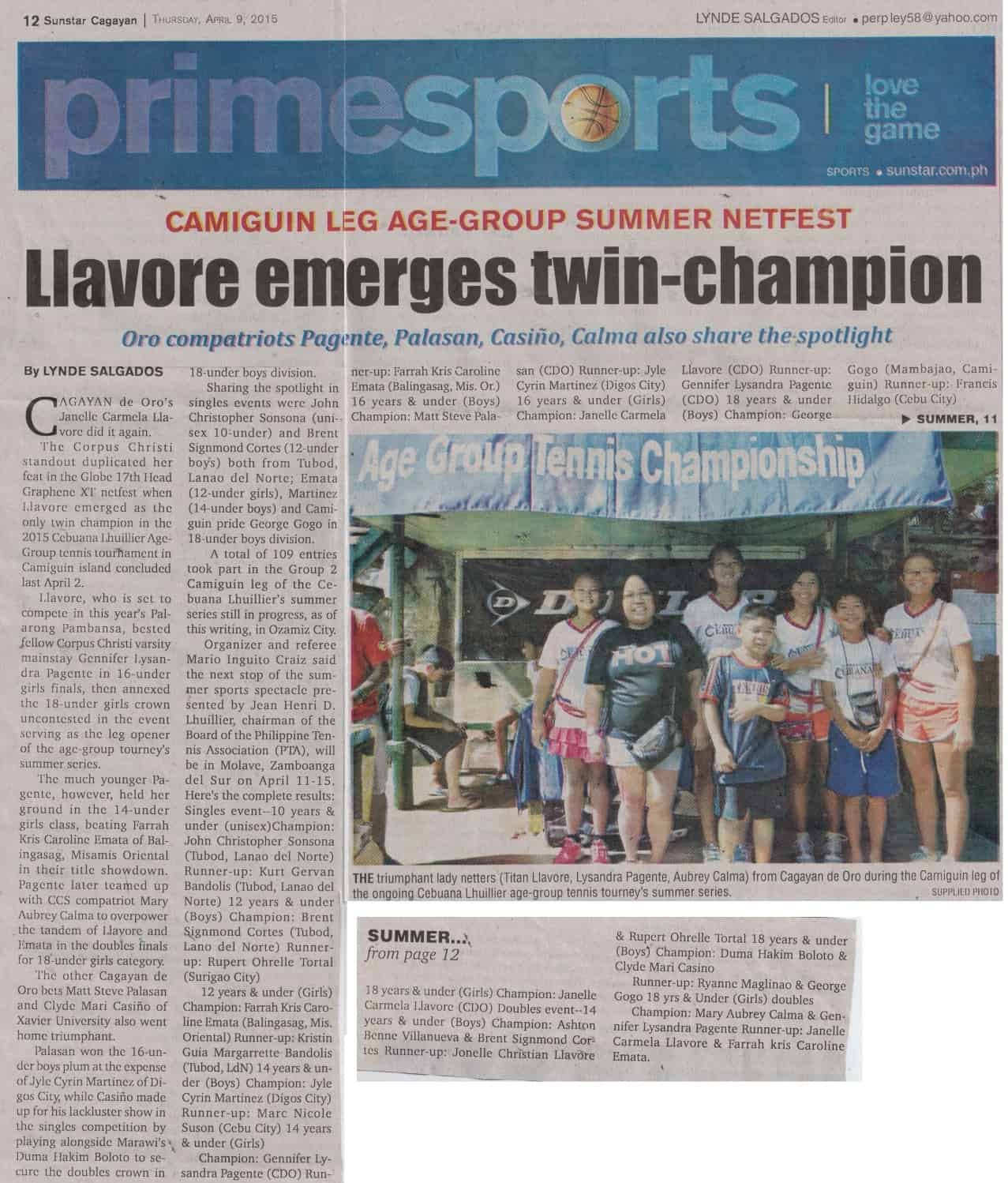 Llavore emerges twin-champion