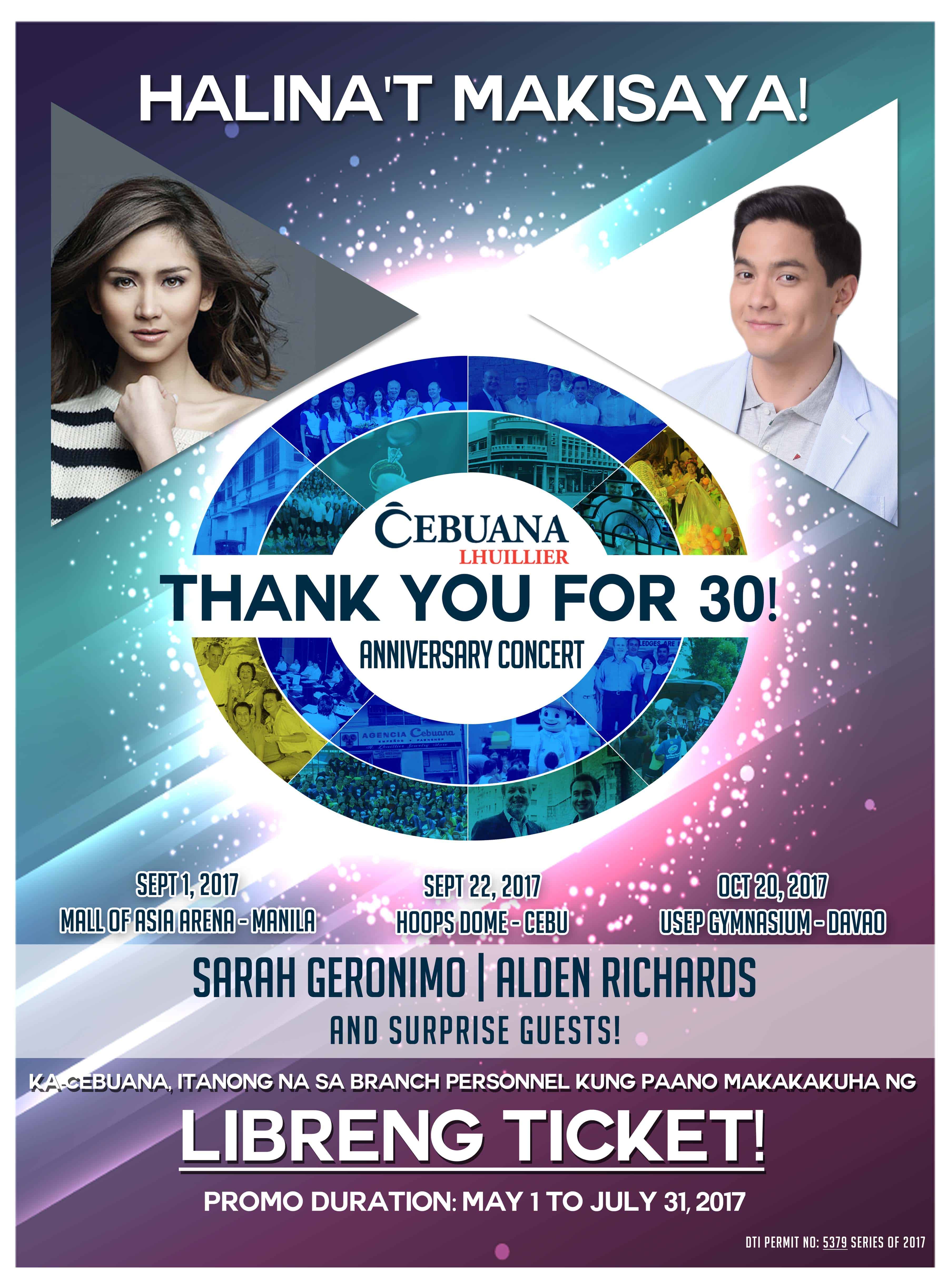 “Thank you for 30!”, the Cebuana Lhuillier Anniversary Concert series