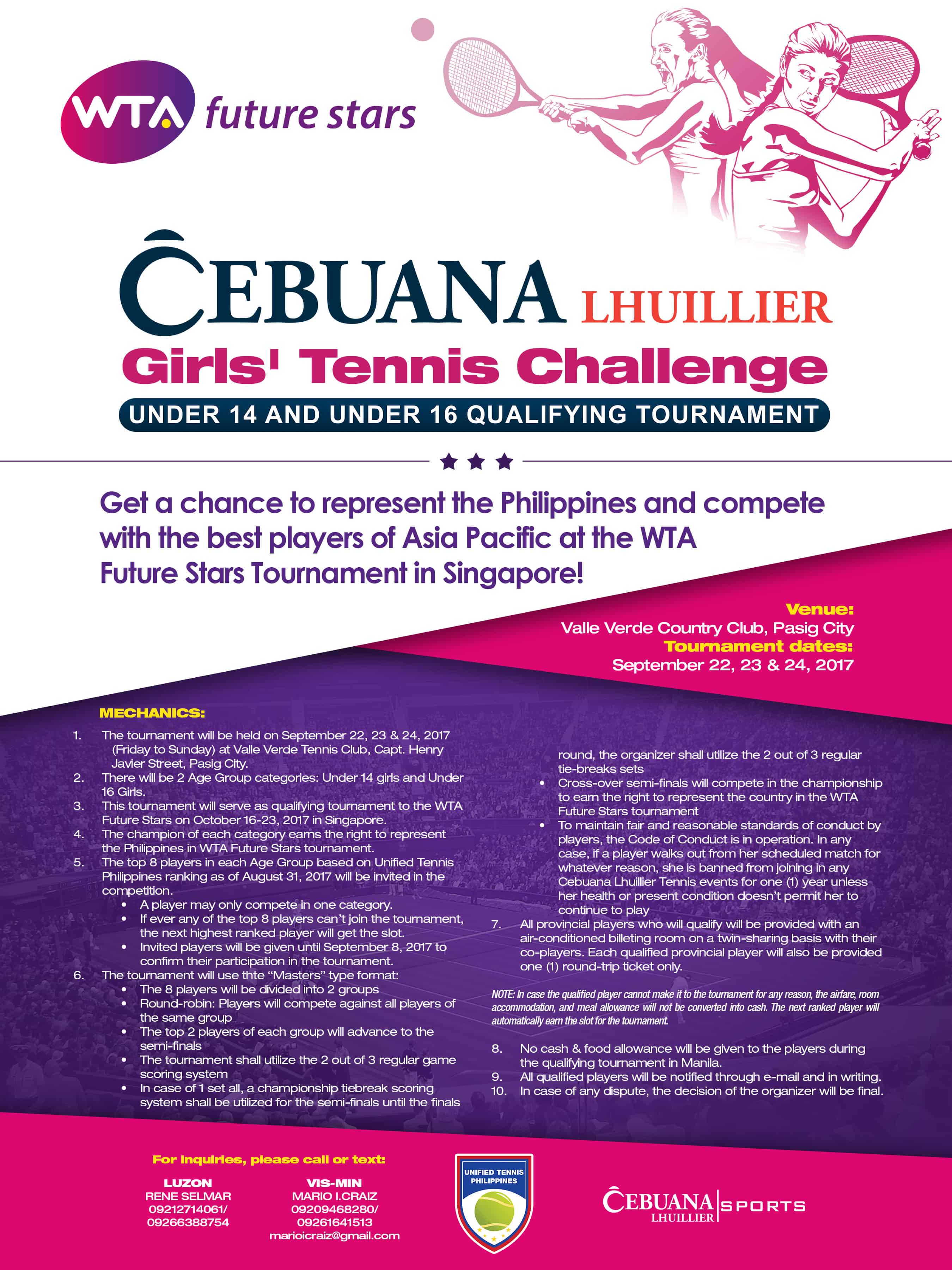 Cebuana Lhuillier Girls’ Tennis Challenge