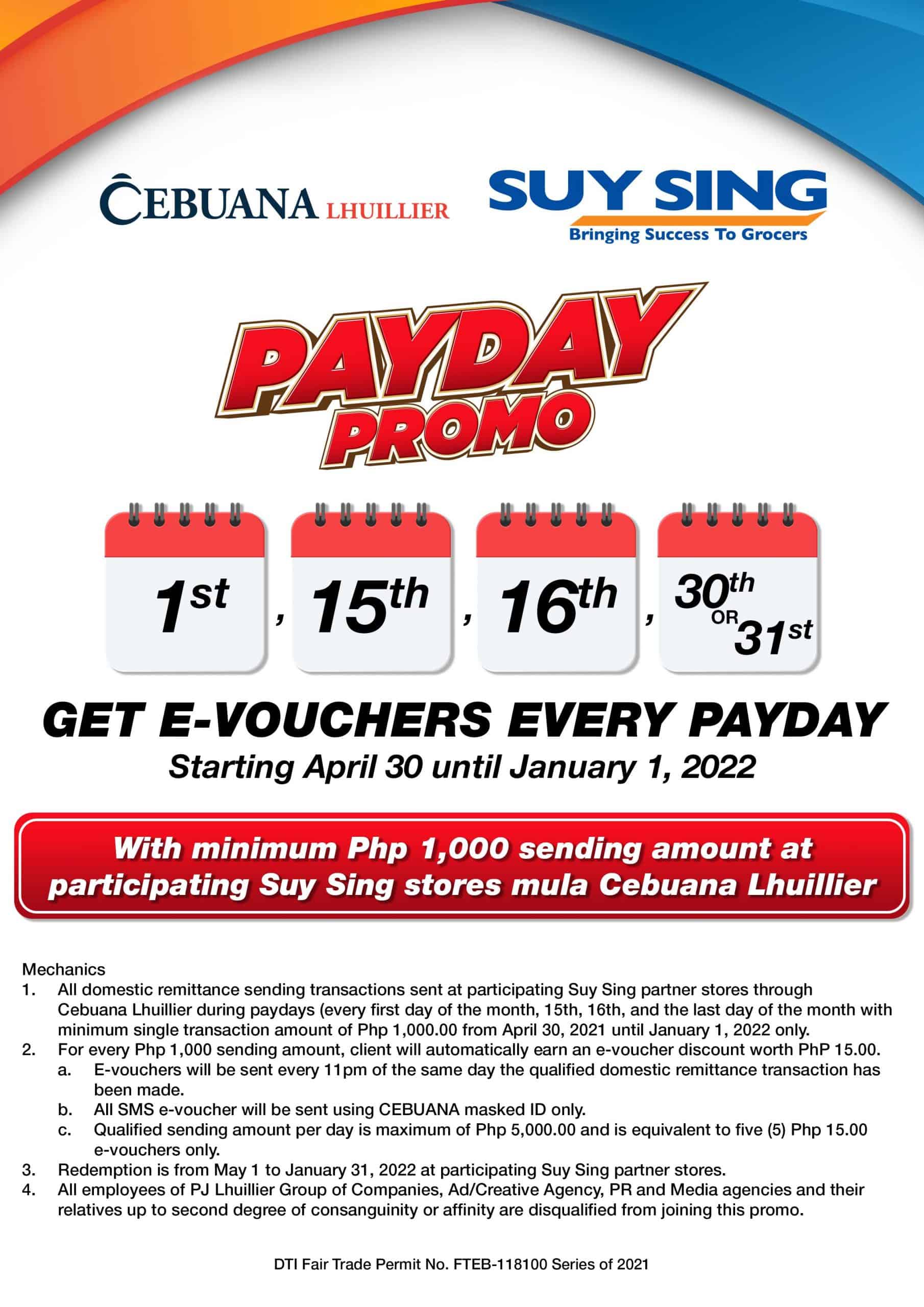 Suy Sing Payday Promo 2021 • Cebuana Lhuillier Pawnshop